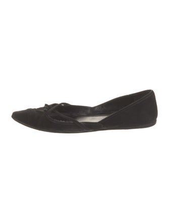 Prada Suede Cutout Accent D'Orsay Flats