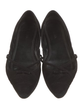 Prada Suede Cutout Accent D'Orsay Flats