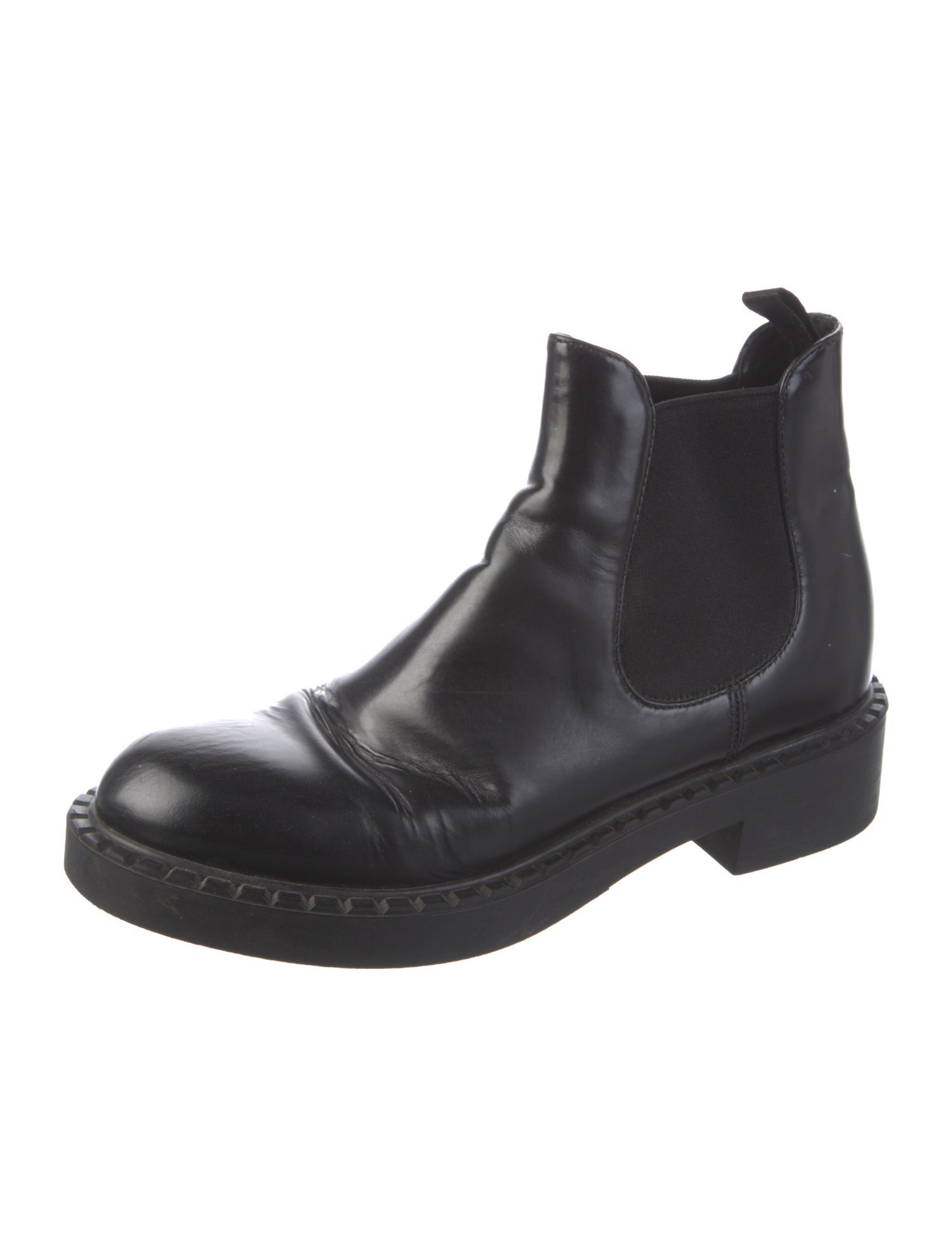 Prada Leather Chelsea Boots