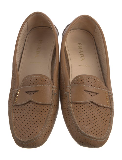 Prada Leather Lasercut Accents Loafers