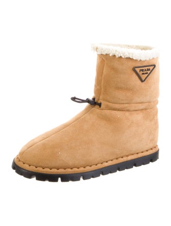 Prada Suede Fur Trim Boots