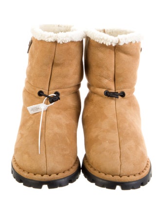 Prada Suede Fur Trim Boots