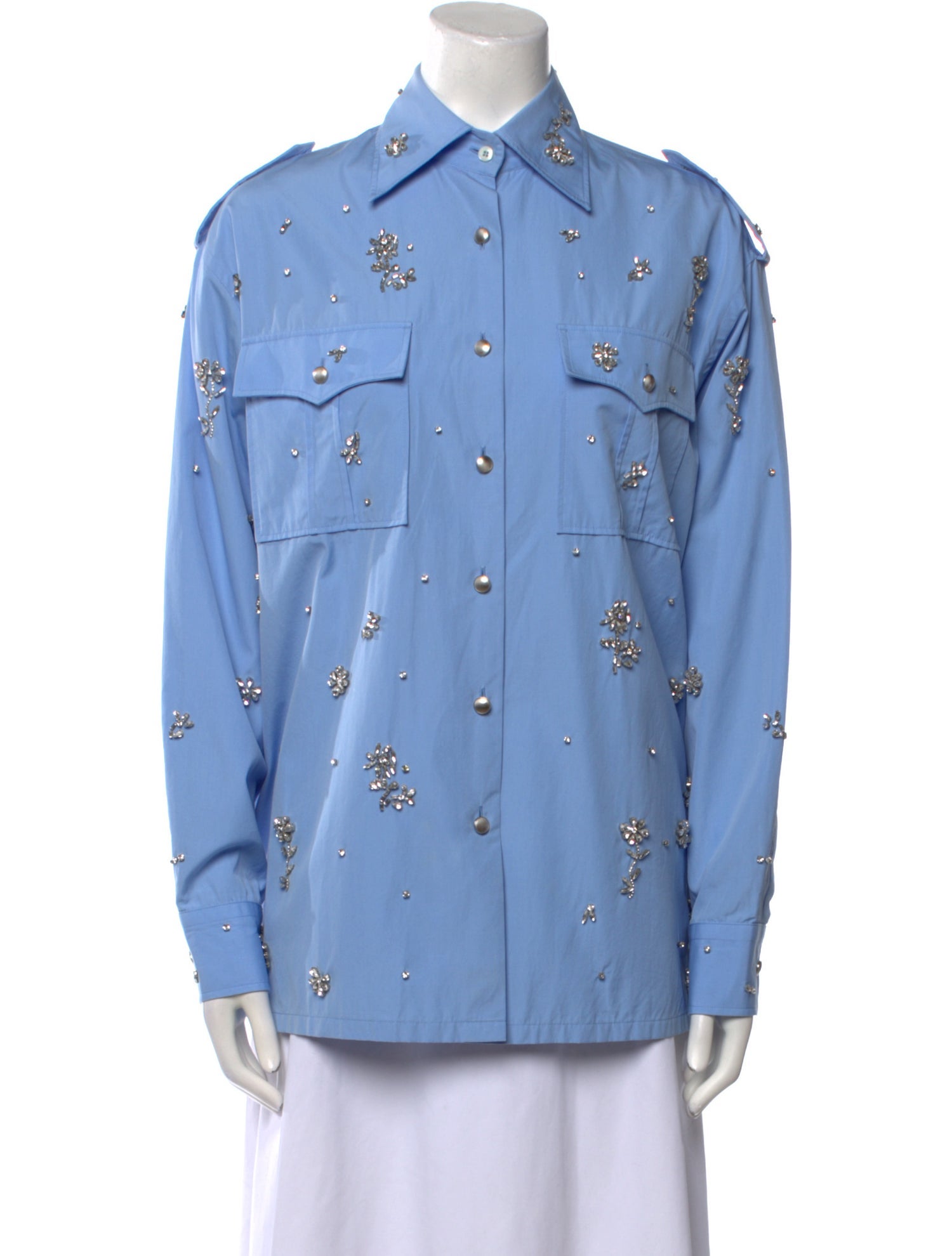 Prada 2019 Long Sleeve Button-Up Top