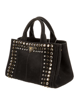 Prada Enameled Metal Triangle Top Handle Bag