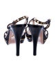 Prada Leather Polka Dot Print T-Strap Sandals