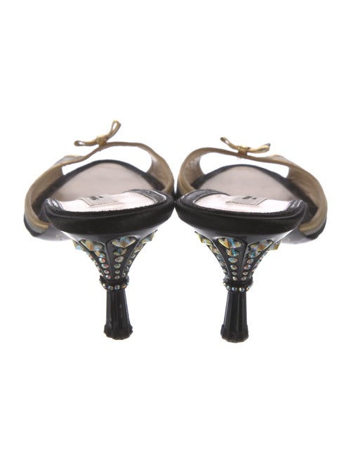 Prada Leather Striped Slides