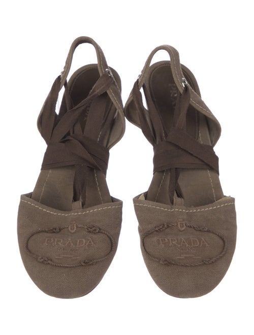 Prada Canvas Slingback Flats