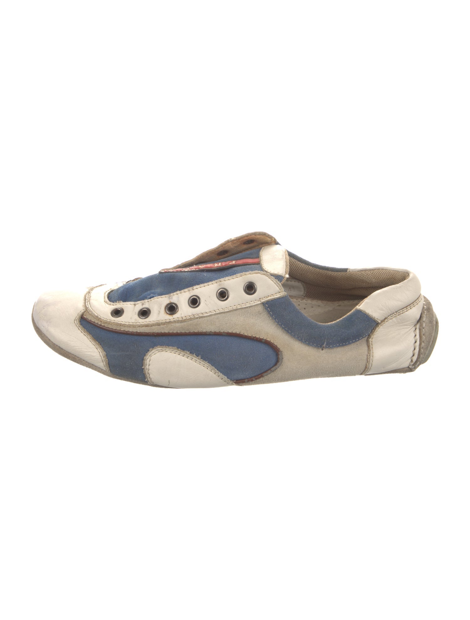 Prada Suede Colorblock Pattern Sneakers
