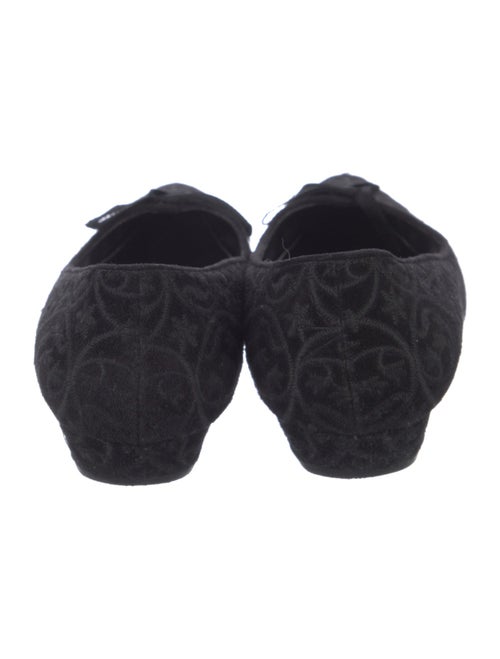 Prada Suede Embroidered Accent Flats