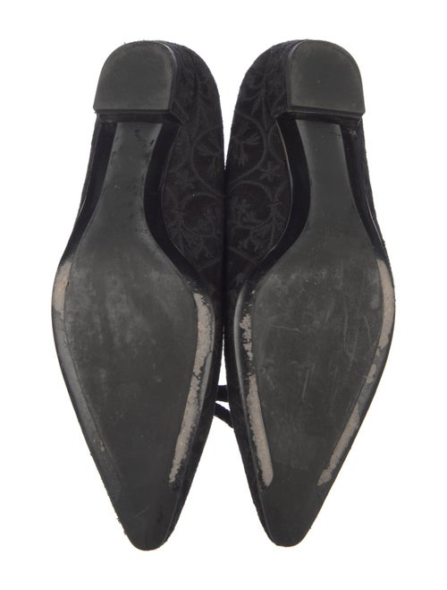 Prada Suede Embroidered Accent Flats