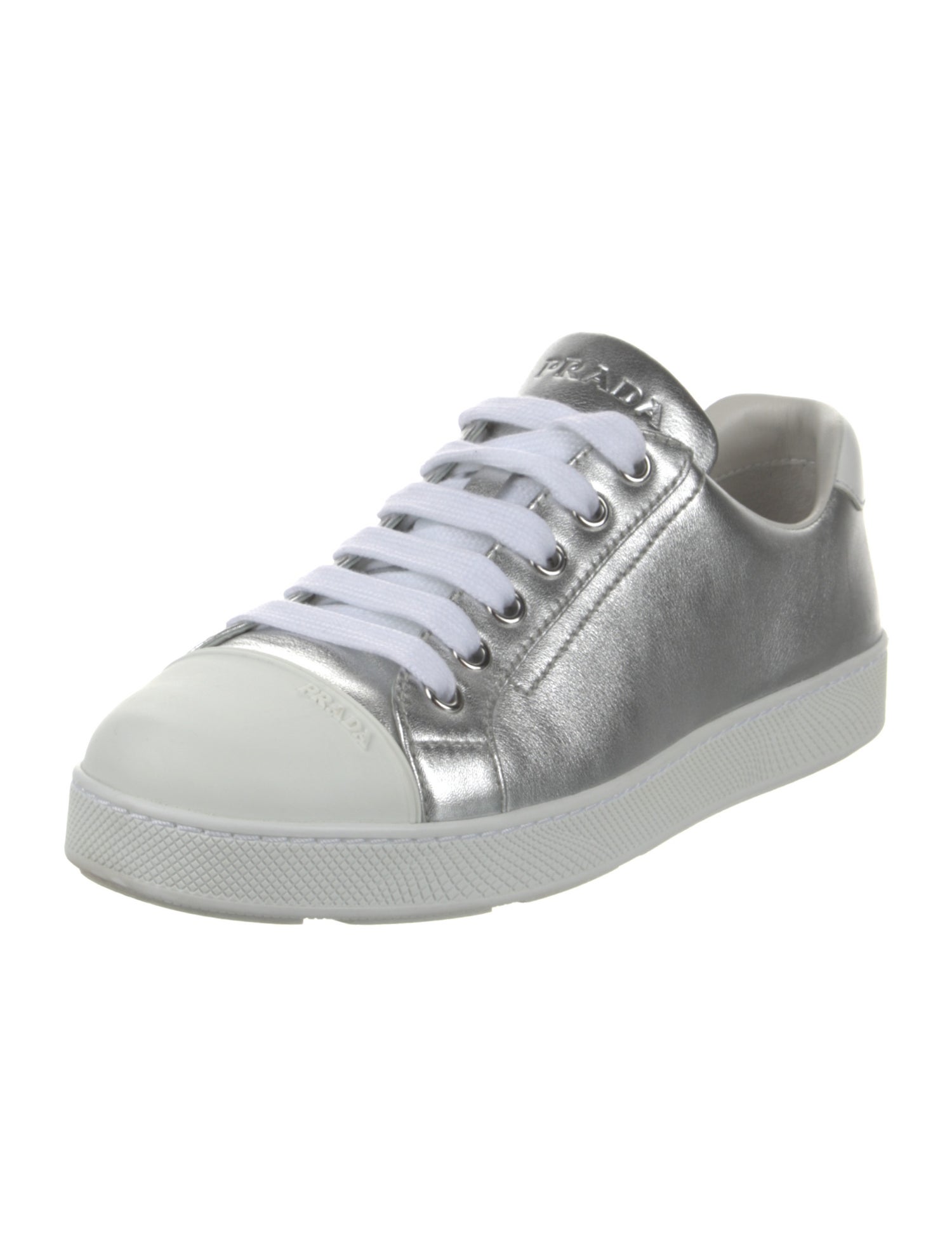 Prada Leather Colorblock Pattern Sneakers