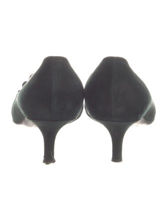 Prada Suede Chain-Link Accents Pumps