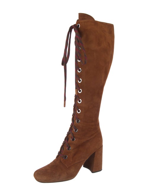 Prada Suede Lace-Up Boots
