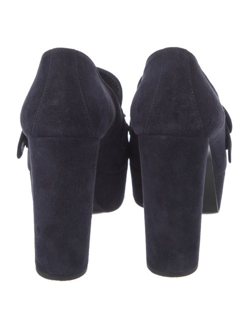 Prada Suede Fringe Trim Accent Pumps