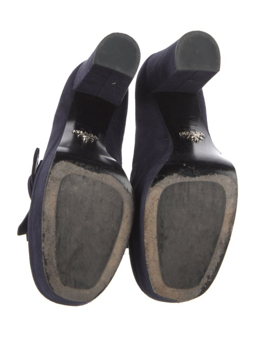 Prada Suede Fringe Trim Accent Pumps