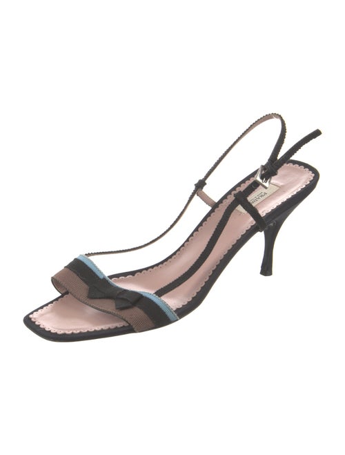 Prada Grosgrain Trim Slingback Sandals