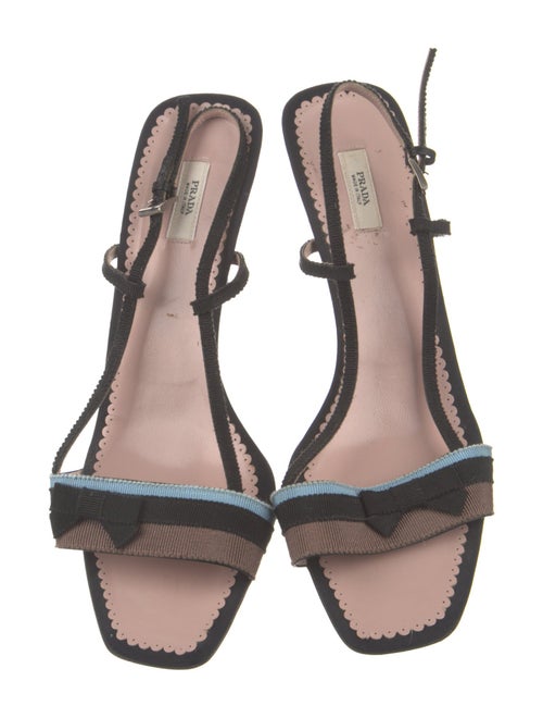 Prada Grosgrain Trim Slingback Sandals