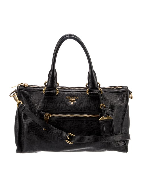 Prada Enameled Metal Triangle Top Handle Bag