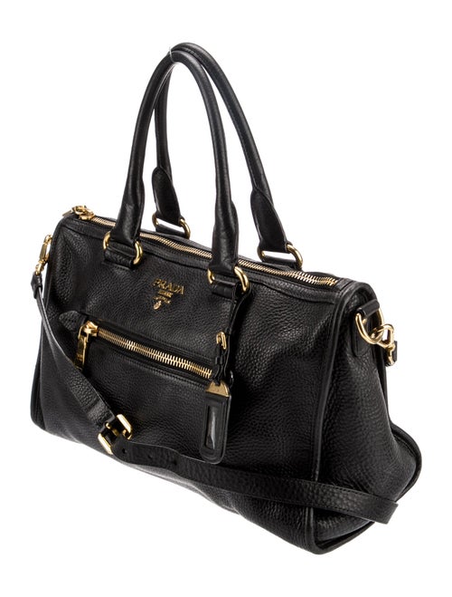 Prada Enameled Metal Triangle Top Handle Bag