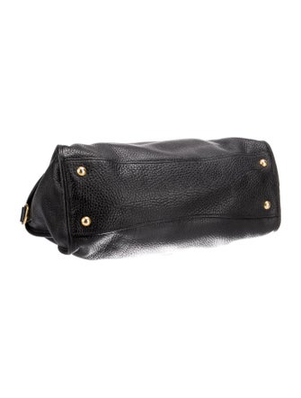 Prada Enameled Metal Triangle Top Handle Bag