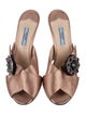 Prada Satin Crystal Embellishments Slides