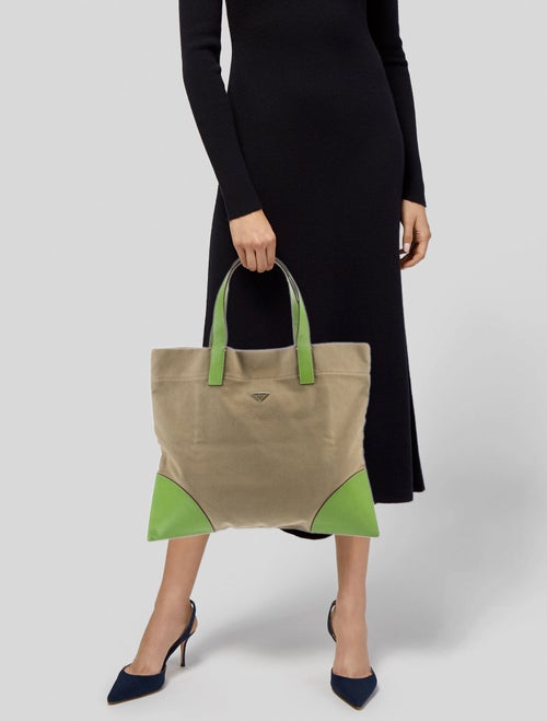 Prada Enameled Metal Triangle Tote