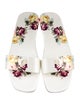 Prada Leather Floral Print Slides