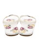 Prada Leather Floral Print Slides