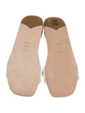 Prada Leather Floral Print Slides