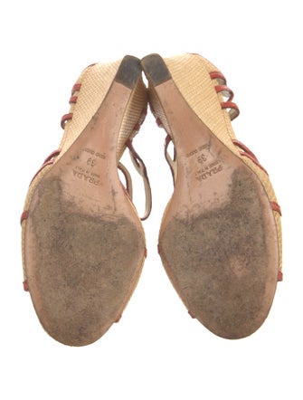 Prada Straw Colorblock Pattern Espadrilles