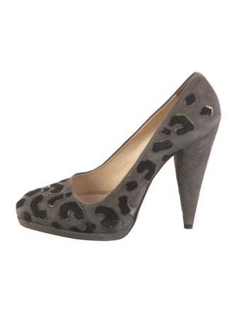 Prada Suede Printed Pumps