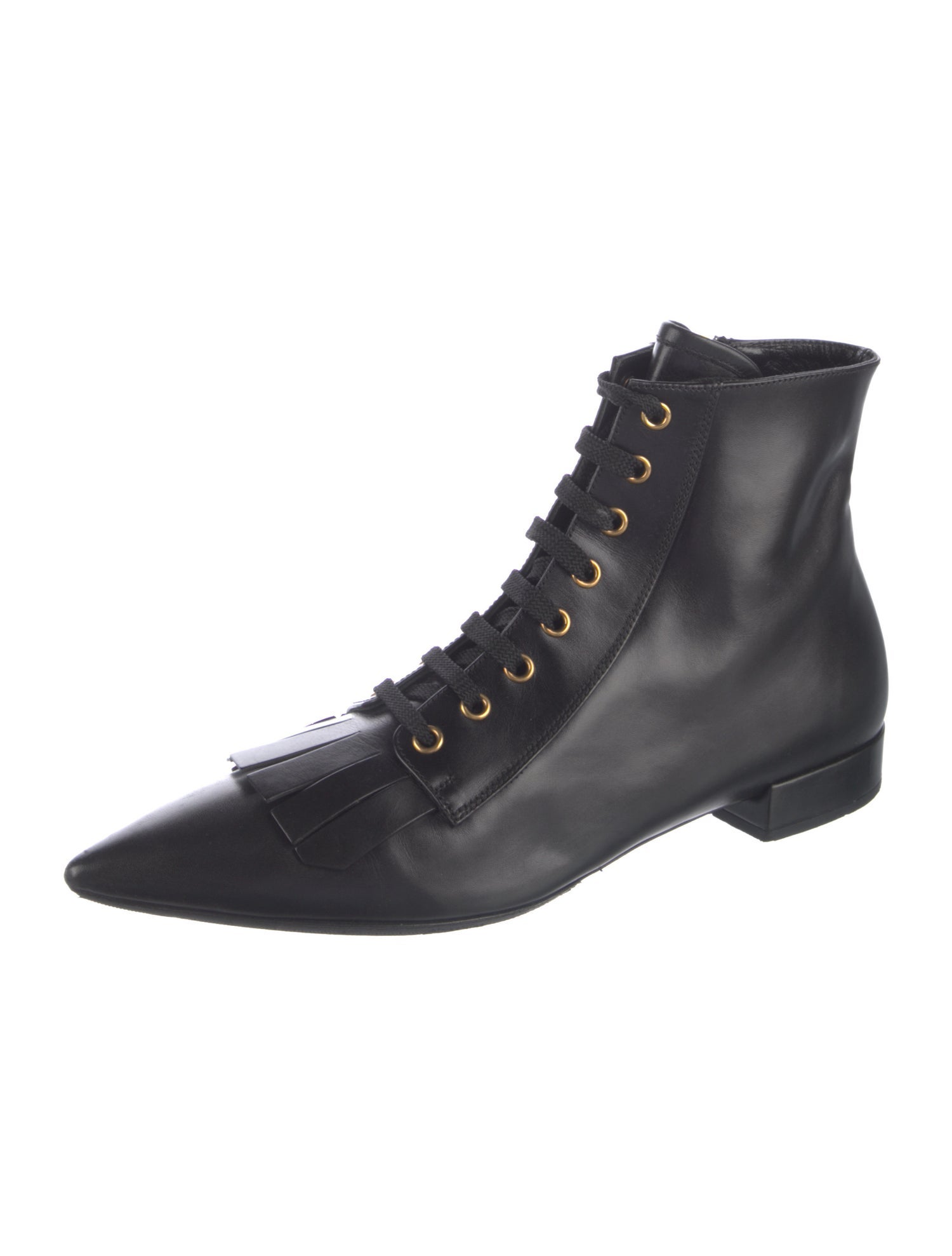 Prada Leather Lace-Up Boots