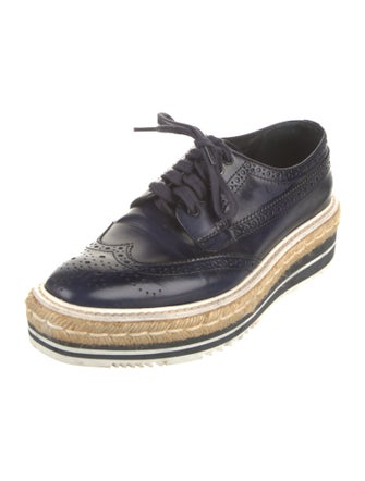 Prada Leather Lasercut Accents Oxfords