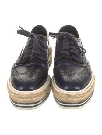 Prada Leather Lasercut Accents Oxfords