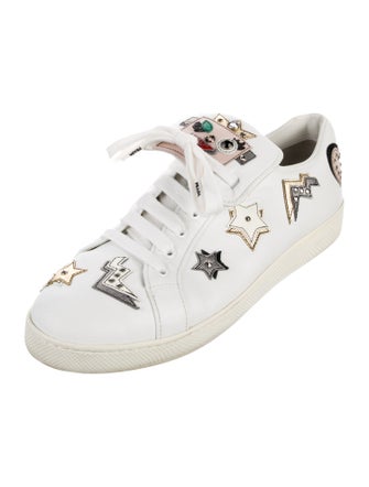 Prada Leather Printed Sneakers