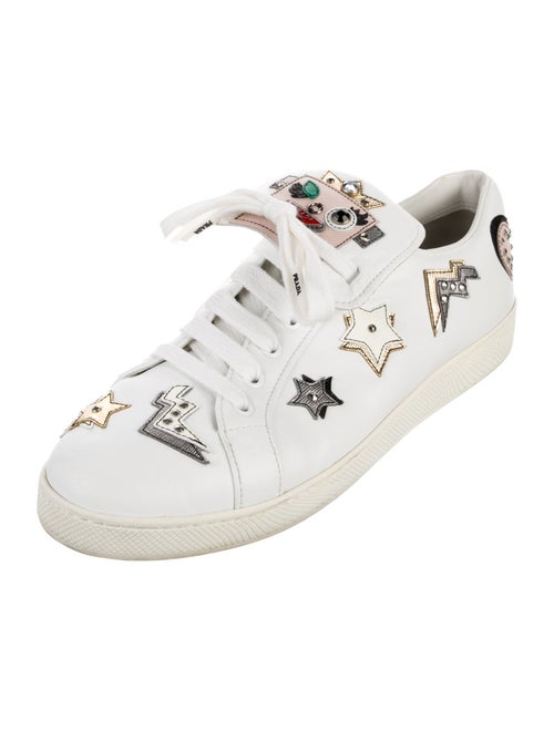 Prada Leather Printed Sneakers