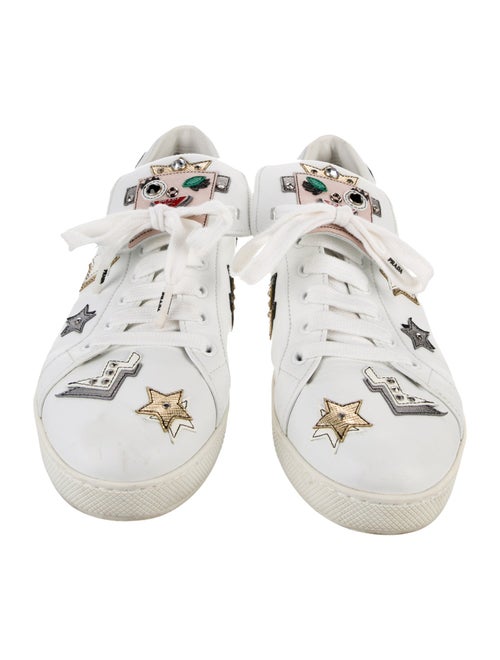Prada Leather Printed Sneakers