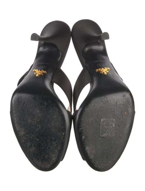 Prada Satin Crystal Embellishments Slides