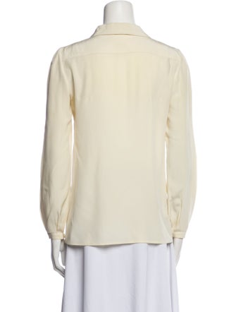 Prada Silk Long Sleeve Button-Up Top