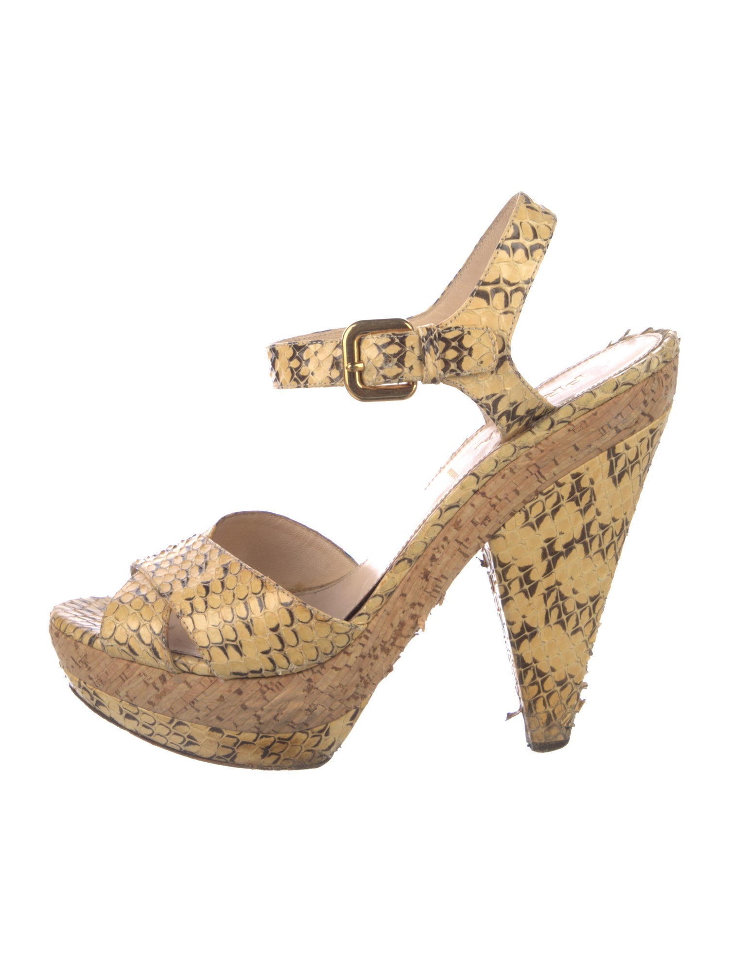 Prada Snakeskin Animal Print Espadrilles