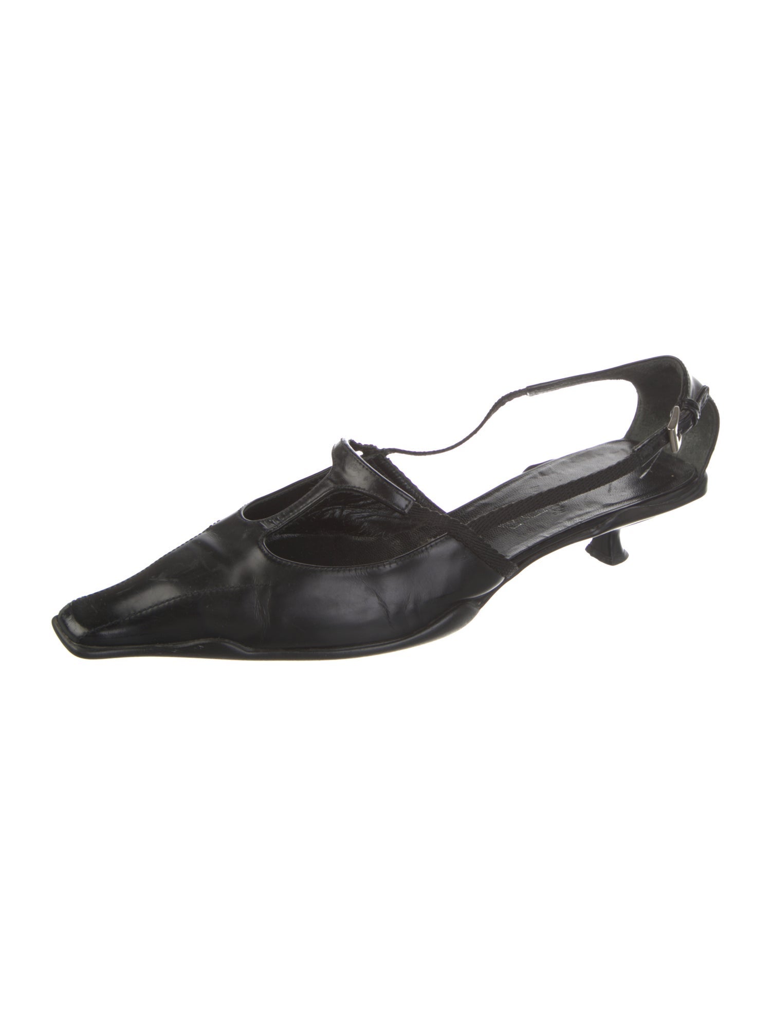 Prada Leather Slingback Pumps - Black Pumps, Shoes