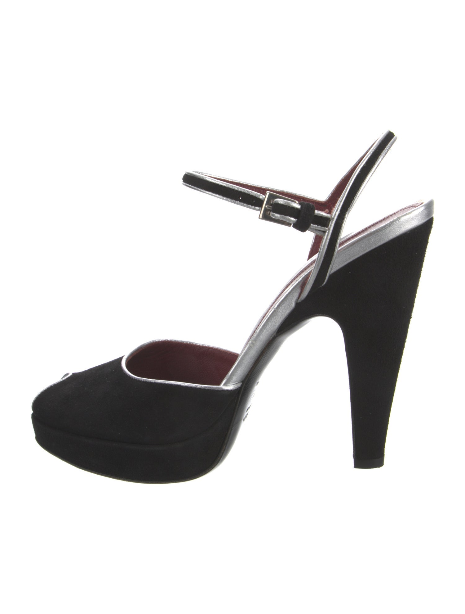 Prada Suede Leather Trim Embellishment Sandals