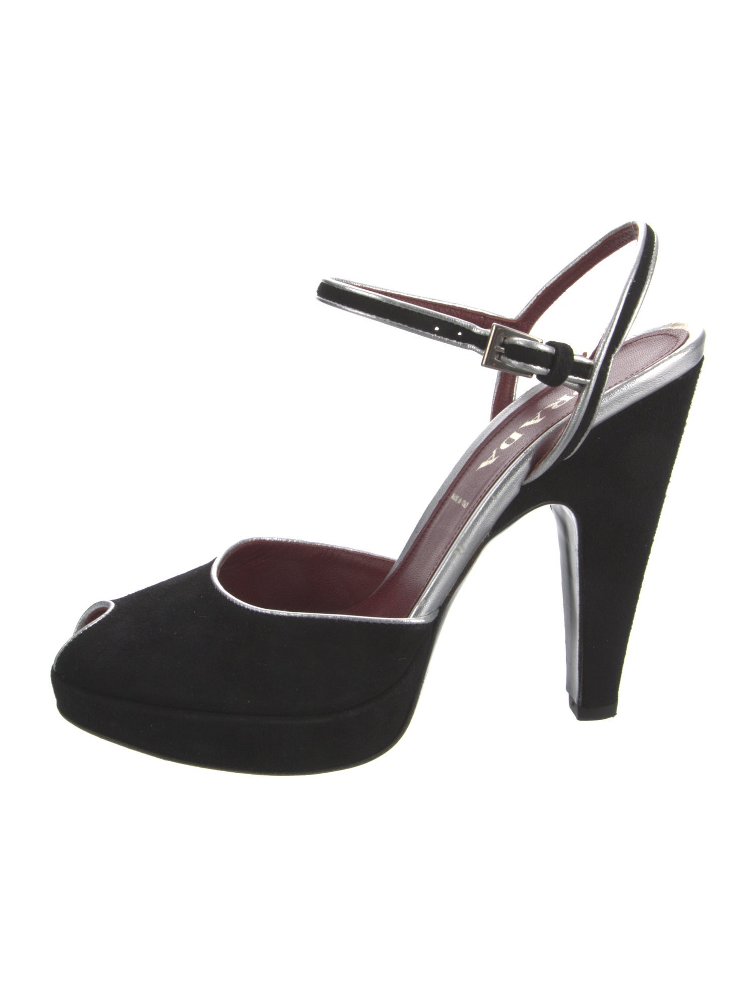 Prada Suede Leather Trim Embellishment Sandals