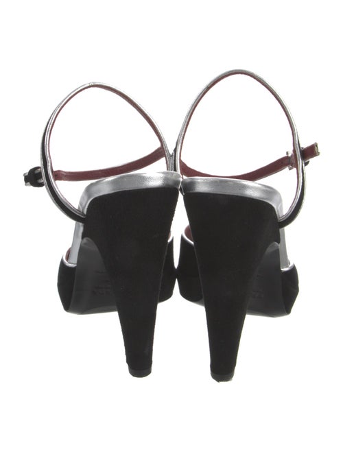 Prada Suede Leather Trim Embellishment Sandals