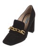 Prada Suede Chain-Link Accents Pumps