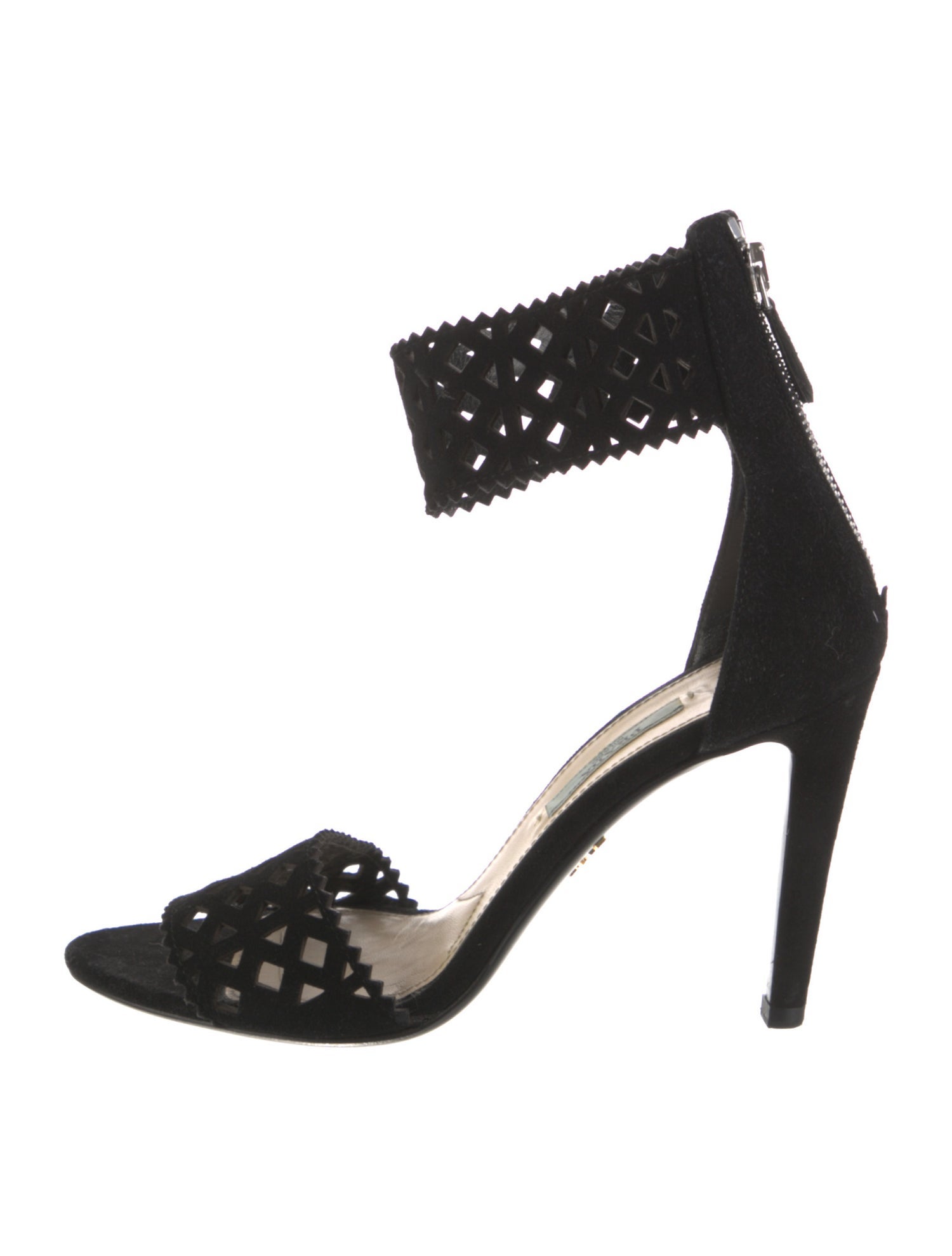 Prada Suede Cutout Accent Sandals