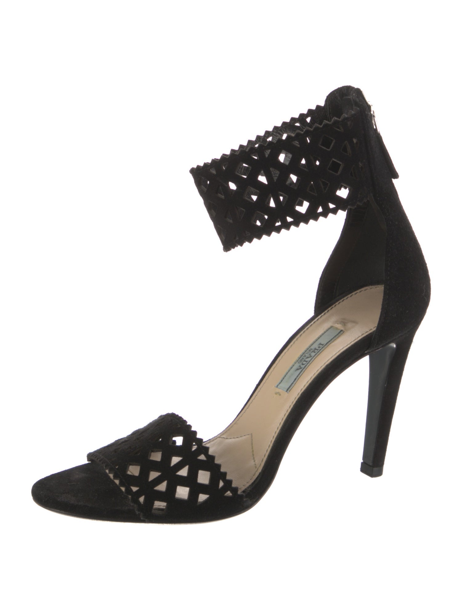 Prada Suede Cutout Accent Sandals