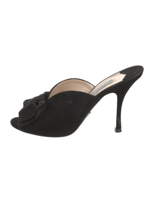 Prada Suede Bow Accents Mules