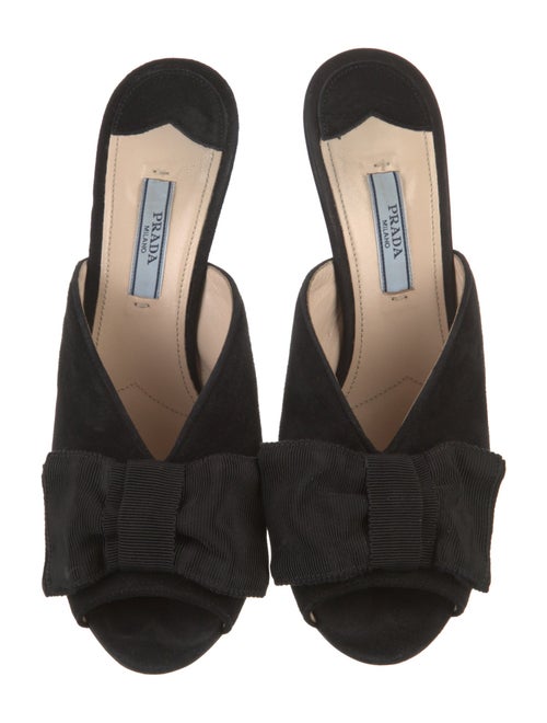 Prada Suede Bow Accents Mules