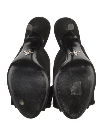 Prada Suede Bow Accents Mules